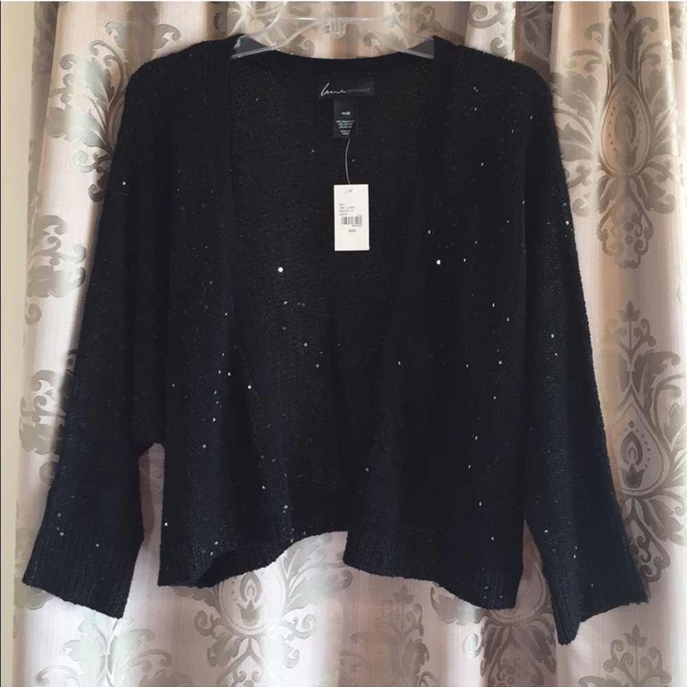 Lane Bryant Black Sequin Shrug